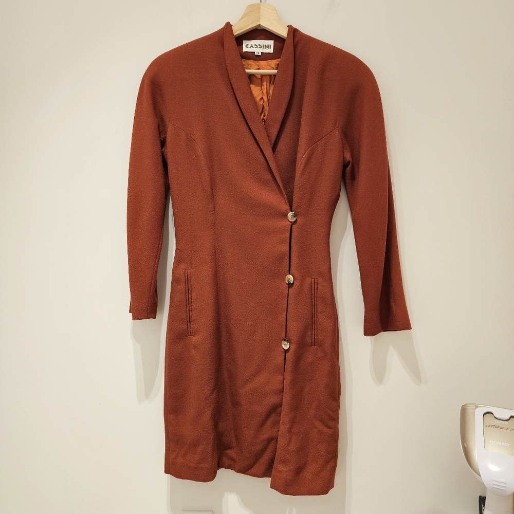 vintage Cassini Rust Orange Blazer Coat